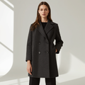 Double-Breasted Wool Coat — Charcoal