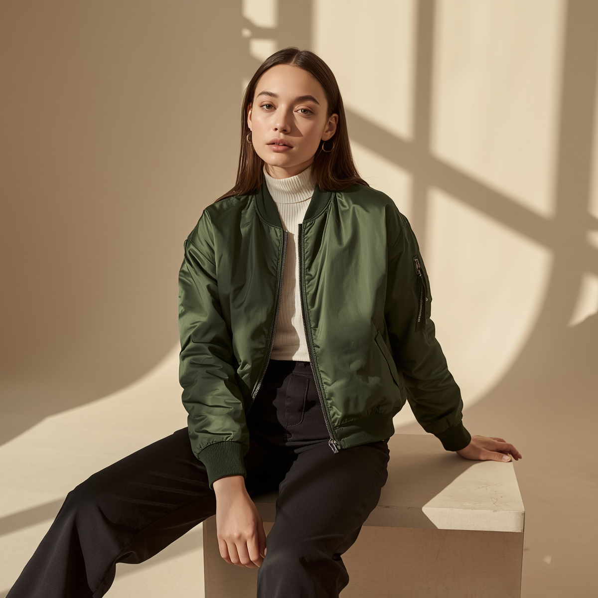 Lightweight Bomber Jacket — Forest Green