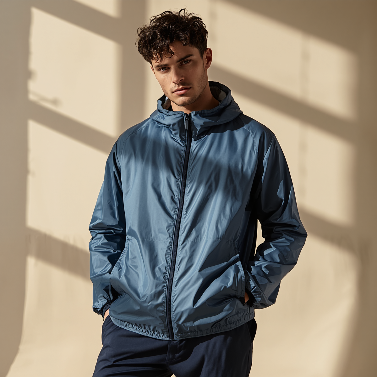 Lightweight Windbreaker — Steel Blue