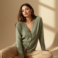 Button-Front Cardigan — Sage Green