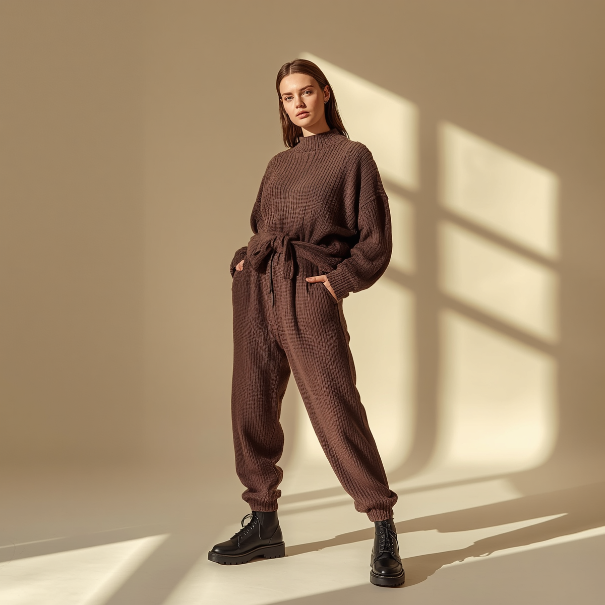 Oversized Sweater & Jogger Set — Mocha
