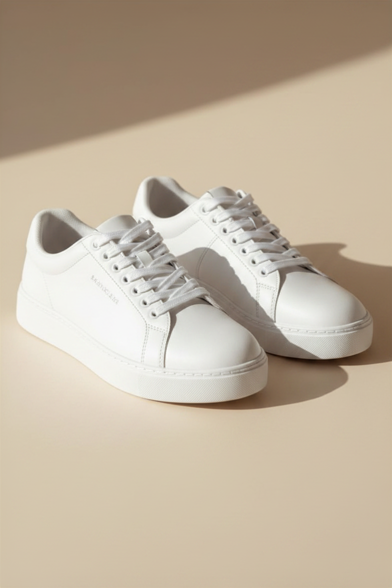 Minimalist Leather Sneakers — White